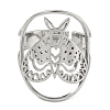 Non-Tarnish 304 Stainless Steel Moth Adjustable Rings LS-RJEW-G306-01P-2