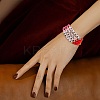 12Pcs Inspiration Word Glass Seed Stretch Bracelets Set with Heart BJEW-SZ0001-20-7