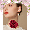 4Pcs 4 Colors Polyester 3D Flower Wrap Choker Necklaces for Women NJEW-SP0001-13-5