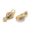 Brass Micro Pave Clear Cubic Zirconia Charms LS-ZIRC-A020-04G-3