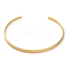 Ion Plating(IP) 304 Stainless Steel Textured Open Cuff Bangles BJEW-G714-01G-1