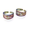 304 Stainless Steel Chunky Wide Cuff Ring RJEW-N038-102-1