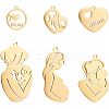 6Pcs 6 Style 304 Stainless Steel Pendants STAS-PH0004-43-1