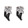 Star Wing 316 Surgical Stainless Steel Pave Clear Cubic Zirconia Stud Earrings for Women Men EJEW-Z050-01A-AS-1