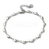 Non-Tarnish 304 Stainless Steel Heart Link Chain Bracelets for Women LS-BJEW-K237-07P-1