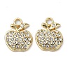 Golden Rack Plating Alloy Rhinestone Pendants PALLOY-F308-22G-03-1