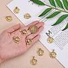 10Pcs Rack Plating Brass Micro Pave Cubic Zirconia Pendants KK-SZ0001-78-2