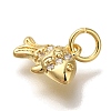 Rack Plating Brass Micro Pave Cubic Zirconia Charms KK-I720-10G-2