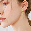 3 Pair 3 Style Clear Cubic Zirconia Moon & Star Dangle Hoop Earrings EJEW-FI0001-39-6