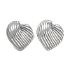Non-Tarnish 304 Stainless Steel Heart Ear Studs for Women EJEW-P234-18P-1