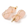 Natural Rose Quartz Pendants G-K338-30G-03-2