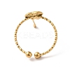 Ion Plating(IP) 304 Stainless Steel Heart Open Cuff Rings for Women RJEW-H136-03G-3