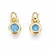 Brass with Single Cubic Zirconia Charms X-ZIRC-F095-03G-3