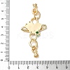 Brass Natural Shell Fold Over Clasps KK-U059-30G-3