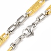 201 Stainless Steel Rectangle inks Chain Necklace NJEW-F22-39L-GP-2