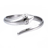 Non-Tarnish 304 Stainless Steel Snake Wrap Open Cuff Ring for Women RJEW-T023-76P-1