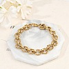 304 Stainless Steel Rolo Chain Bracelets for Women Men BJEW-F488-44G-3