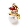 Brass Micro Pave Cubic Zirconia Pendants KK-I383-03G-1