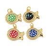 Brass Micro Pave Cubic Zirconia Pendants KK-K356-20G-1