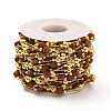 Handmade Natural Red Picture Jasper & Brass Round Beaded Chains for Necklaces Bracelets Making CHC-A006-14G-2