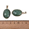 Natural Green Aventurine Pendants G-Q606-92G-04-3