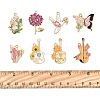 8Pcs 8 Styles Rack Plating Alloy Enamel Pendants FIND-FP0002-65-2