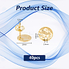 40Pcs 201 Stainless Steel Flat Round Stud Earring Findings STAS-DC0016-47-2