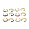 Brass Enamel Cuff Earrings KK-P205-19G-1