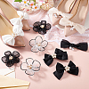 6 Styles Polyester/Cloth Bowknot/Flower Bridal Shoe Decoration with Plastic Imitation Pearl AJEW-PH0012-07-5