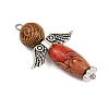 Printed Natural Wood Pendants PALLOY-JF04386-4