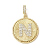 Brass Micro Pave Clear Cubic Zirconia Pendants KK-L253-17G-N-1