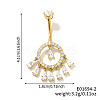Brass Full Crystal Rhinestone Shiny Hollow Ring Tassel Curved Barbell Belly Button Rings CT4144-2-1