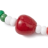 Christmas Glass Seed & Handmade Lampwork Beads Stretch Bracelets for Women BJEW-MZ00197-03-3