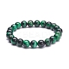8.5mm Round Dyed Natural Tiger Eye Beads Stretch Bracelet for Girl Women BJEW-JB07152-03-1