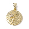 Rack Plating Brass Cubic Zirconia Pendants KK-M236-06G-1