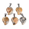 Natural Crazy Agate Heart Pendants G-H073-03P-13-1