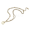 304 Stainless Steel Double Layer Ring Pendant Necklaces for Women Men LS-NJEW-Q028-03G-2