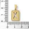 304 Stainless Steel Alphabet Pendants STAS-S152-01G-X-3