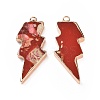 Dyed Natural Imperial Jasper Pendants G-P490-03G-06-2