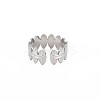 Non-Tarnish 304 Stainless Steel Oval Wrap Open Cuff Ring for Women RJEW-S405-153P-2