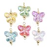 Transparent Acrylic Glitter Butterfly Connector Charms PALLOY-JF02958-1