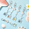 ABS Plastic Imitation Pearl & Acrylic & Synthetic Turquoise & Shell Pendant Decorations KEYC-FS00038-04-5