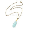 2Pcs 2 Styles Natural Hemimorphite Teardrop Pendant Necklaces NJEW-JN06312-02-4
