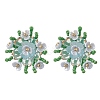 Flower Handmade Glass Seed Beads Stud Earrings EJEW-MZ00656-3