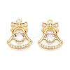 Christmas Theme Brass Pave Clear Cubic Zirconia Charms KK-T073-02G-1