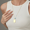 Blank Rectangle Stainless Steel Pendant Necklaces with Cable Chains TO0887-1-2