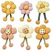1 Sets 6Pcs 6 Styles Flower Fabric Brooches Mixed Colors ST-CJ0038-001-1