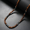 Bohemian Summer Cuboid Natural Gemstone & Coconut Heishi Beaded Necklaces LS-TY7189-3-1