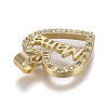 Brass Micro Pave Clear Cubic Zirconia Pendants ZIRC-A011-09G-3