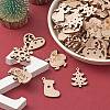 100Pcs Christmas Unfinished Wooden Ornaments WOCR-CJ0001-02-5